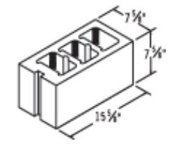 3 core concrete block