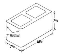 Double bull nose, same end concrete block