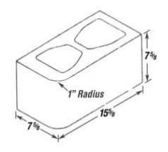 Single bull nose concrete block