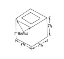 Double bull nose same end half concrete block