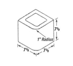 Single bull nose half concrete block